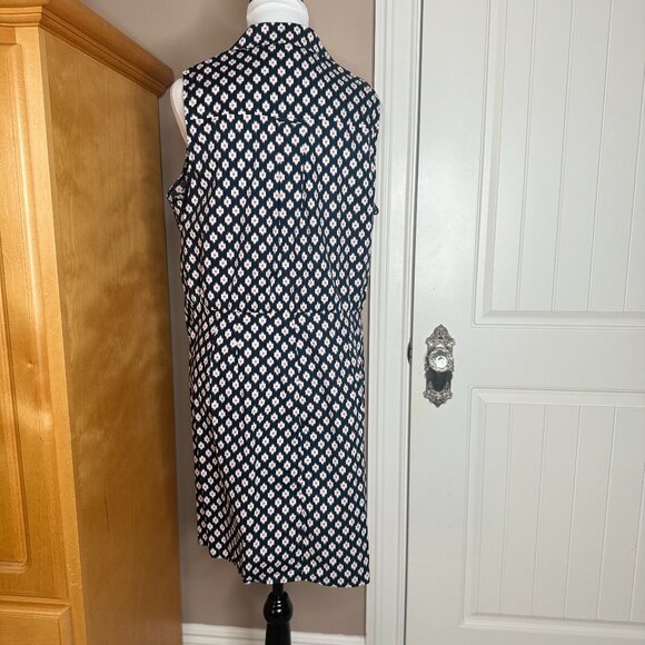 Michael Kors Tie-in-Front Poplin Summer Sleeveless Shirt Dress, Size 14 - Picture 8 of 11